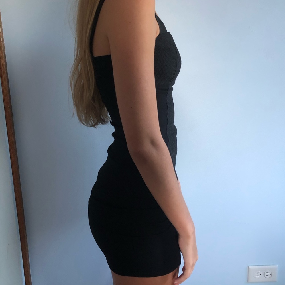 black mini dress